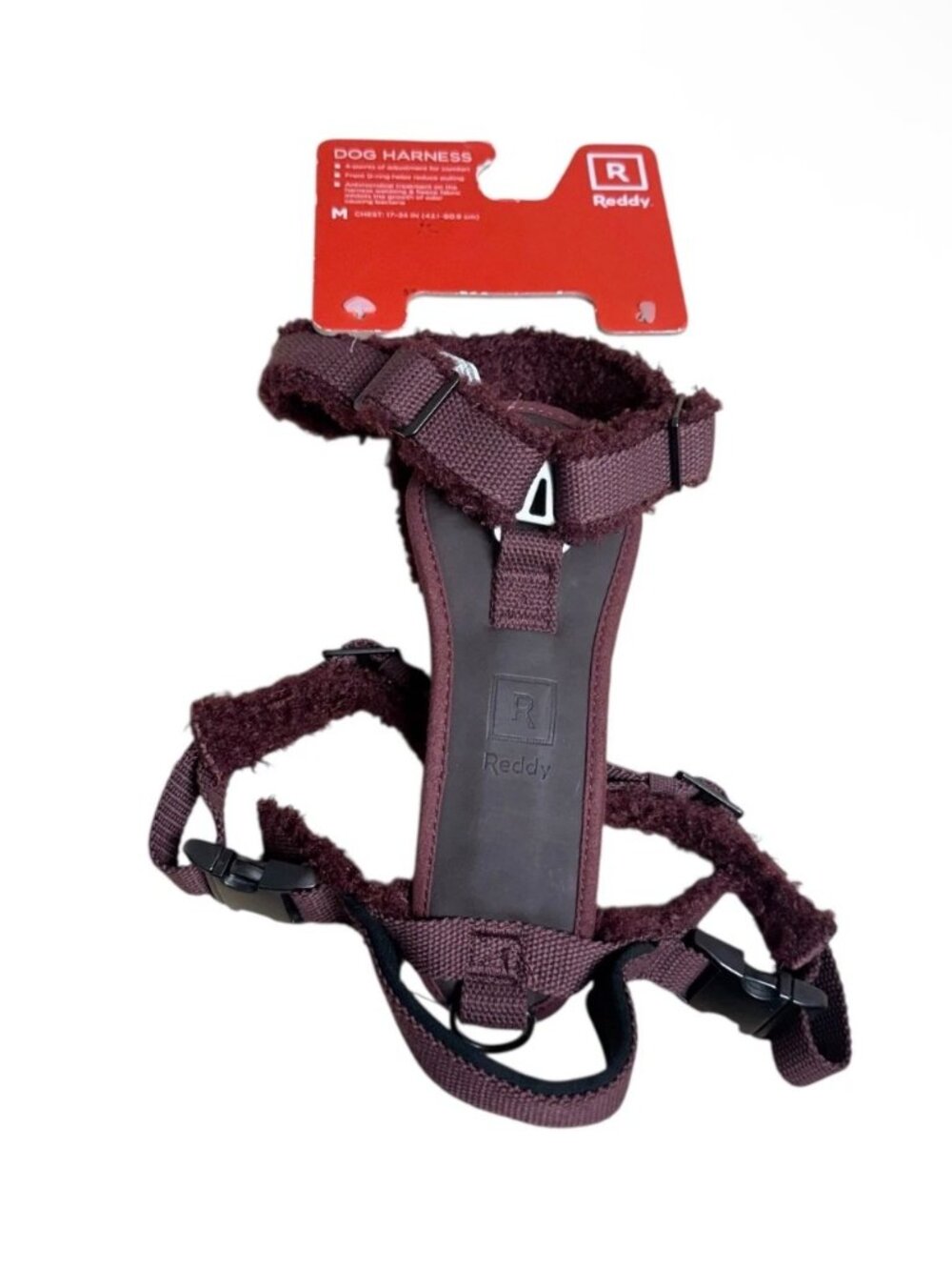 Reddy Dog Red Harness Medium Adjustable Faux Shearling Fleece Handle NEW $60